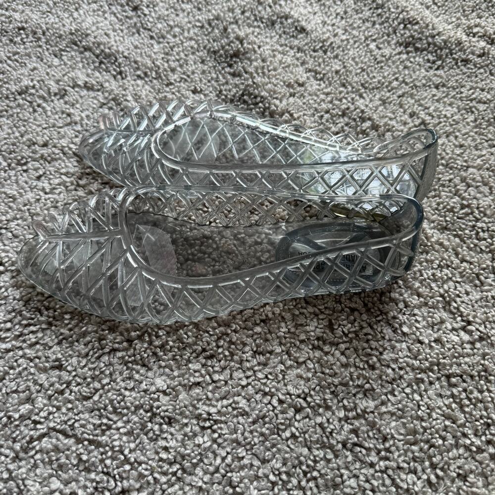 NWOT American Apparel Clear Jelly Flats Size 8
